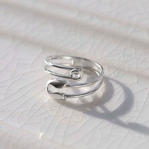 Sterlingzilveren verstelbare veiligheidsspeldring