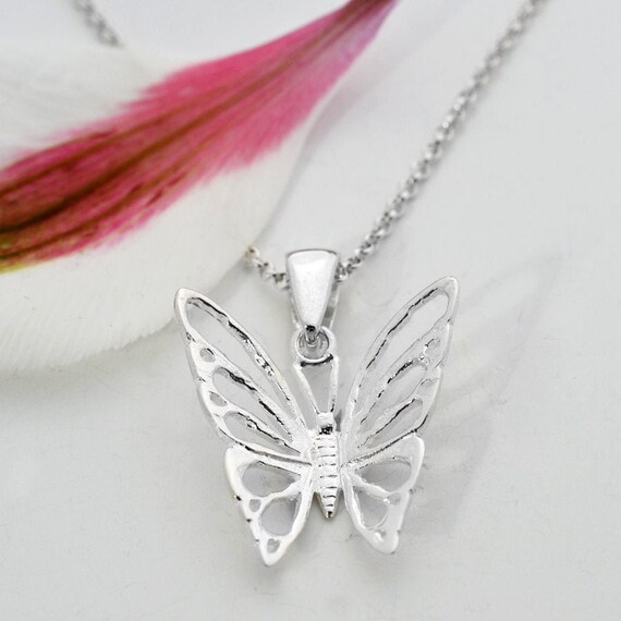 Solid Beat 「butterfly pendant」 silver925 Sterling Silver Butterfly Necklace - Etsy