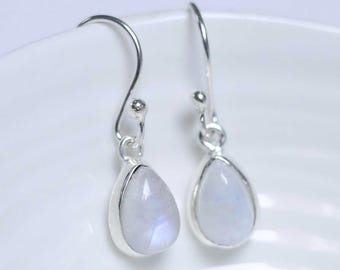 Orecchini pendenti con topazio azzurro cielo: pendente in argento sterling, grande solitario ovale - Italia