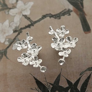 Sterling Silver Forget Me Not Bloom Studs