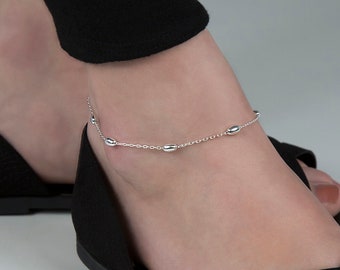 Sterling Silver Dew Drop Anklet