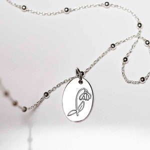 Sterling Silver January Birth Flower Necklace