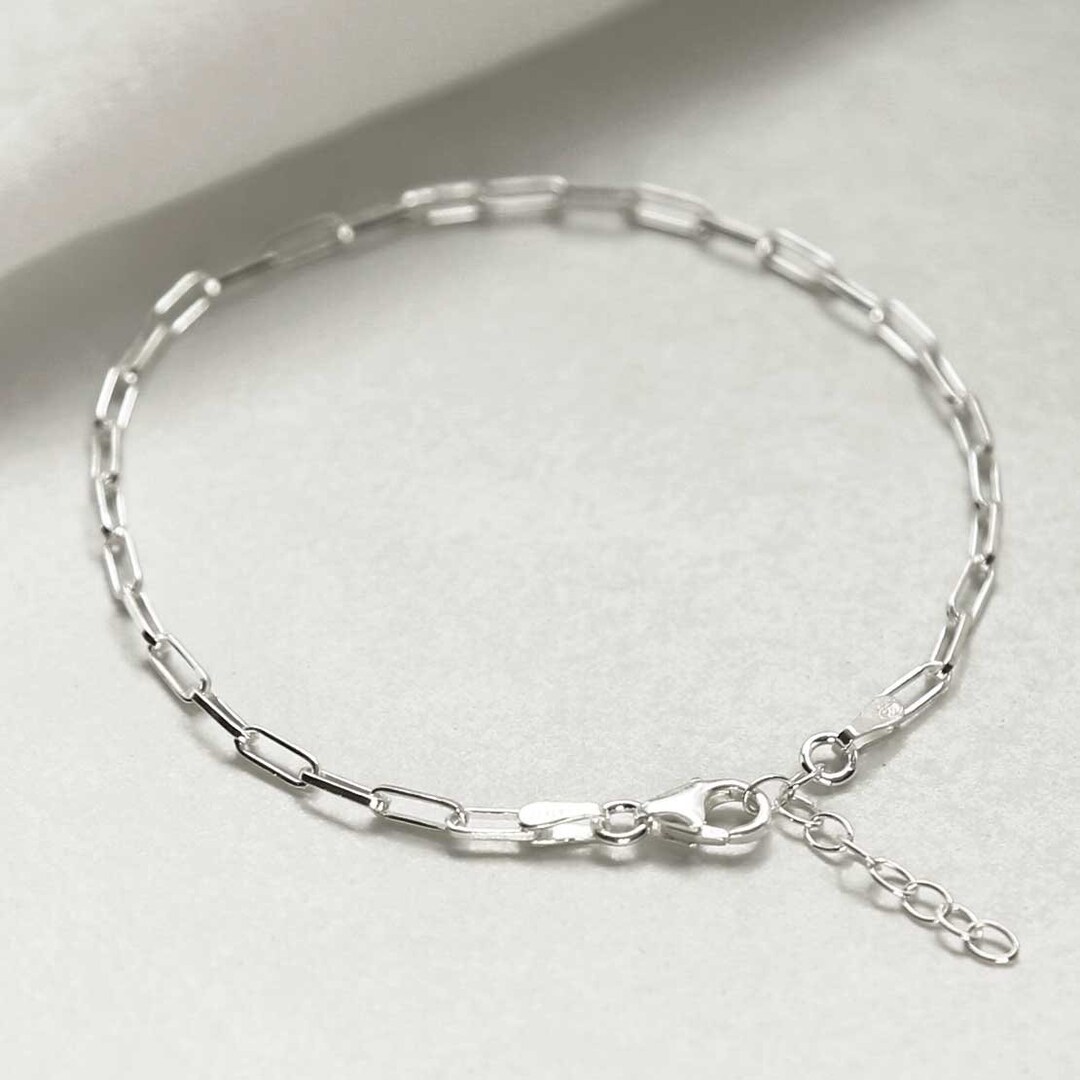 Sterling Silver Fine Paperclip Bracelet - Etsy