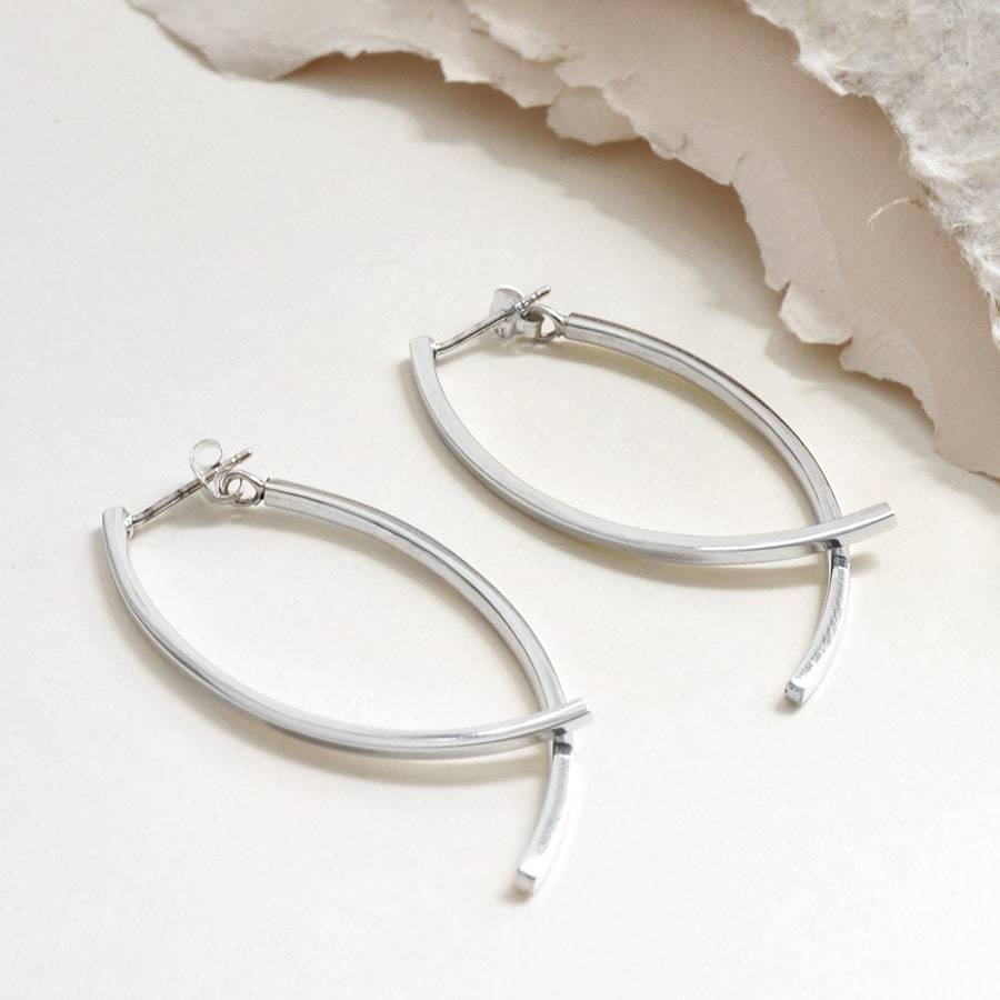 [wingbling] 925Silver☆Two-Line One-Touch Earring Amazon.com: 925 Sterling Silver Double Twist Hoop Earrings