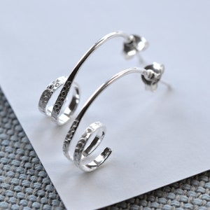 Sterling Silver Urban Twirl Stud Earrings - Etsy UK