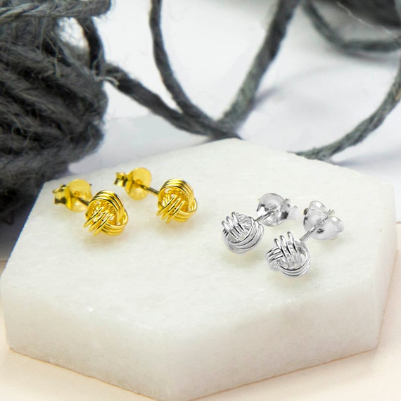 Gold and hotsell silver knot earrings