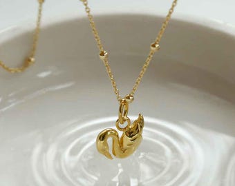 Gold Plated Sterling Silver Swan Necklace – Elegant Swan Pendant – Dainty Gold Animal Necklace – Minimalist Bird Jewellery – Nature Inspired