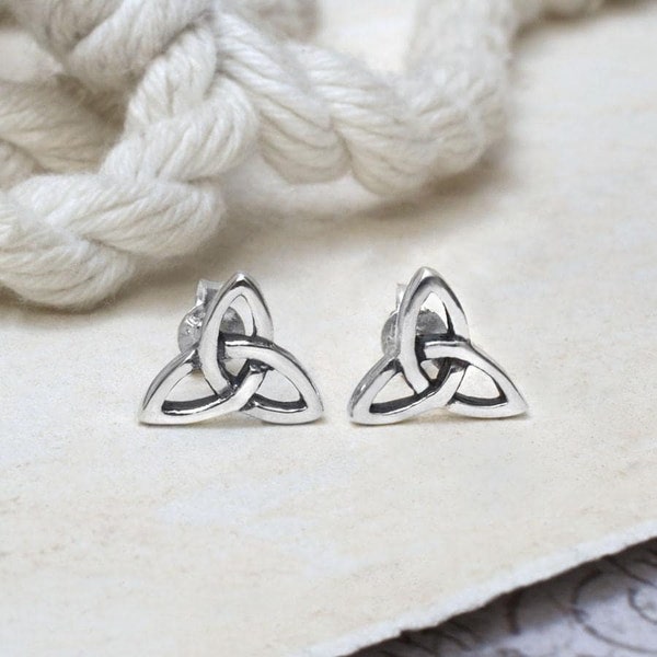 Sterling Silber Keltische Triquetra Ohrstecker