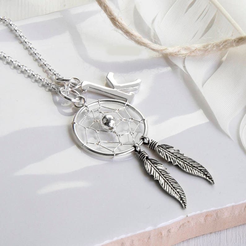 Personalised Sterling Silver Dream Catcher Necklace Etsy