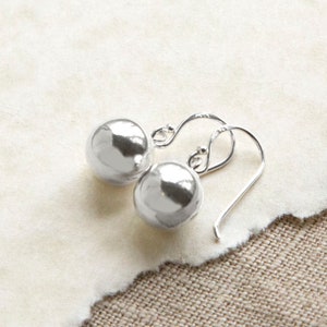 Sterling Silver Dangly Simple Sphere Earrings