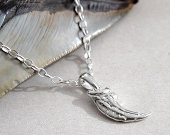 Sterling Silver Raptor Claw Necklace