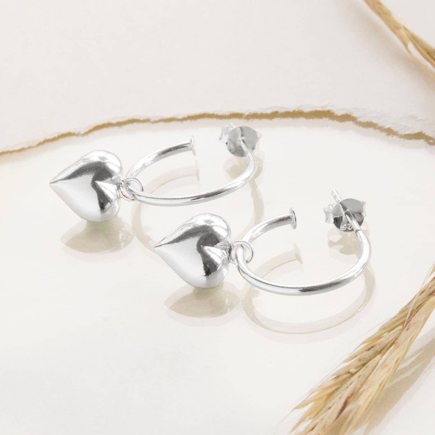 HUMAN MADE HEART SILVER EARRING
