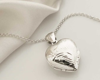 Sterling Silver Engraved Four Piece Locket Necklace