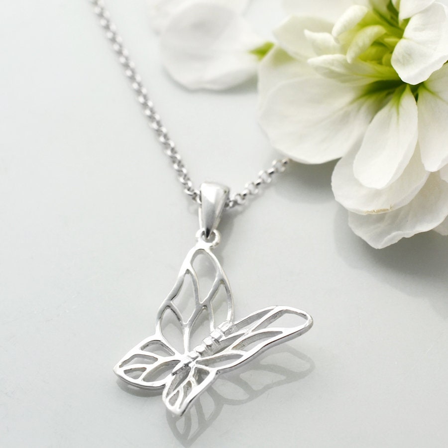 Sterling Silver Butterfly Necklace Etsy Australia