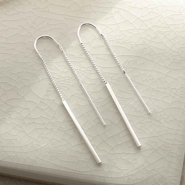 Sterling Silver Bar Threader Earrings