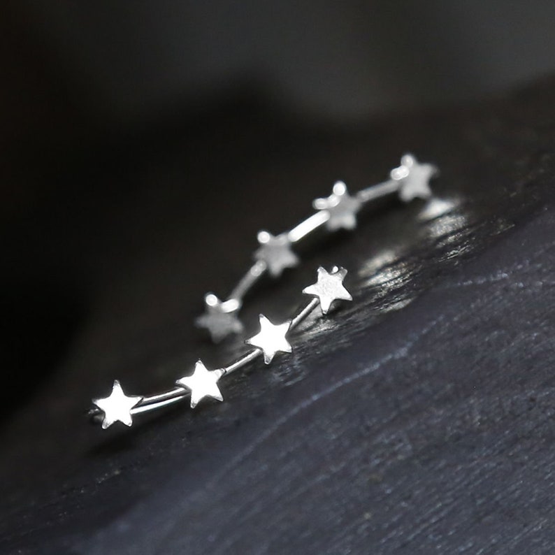 Sterling Silver Star Ear Climbers image 4