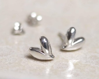 Sterling Silver Love Heart Studs