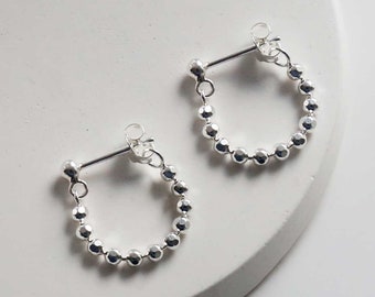 Sterling Silver Swinging Bead Studs