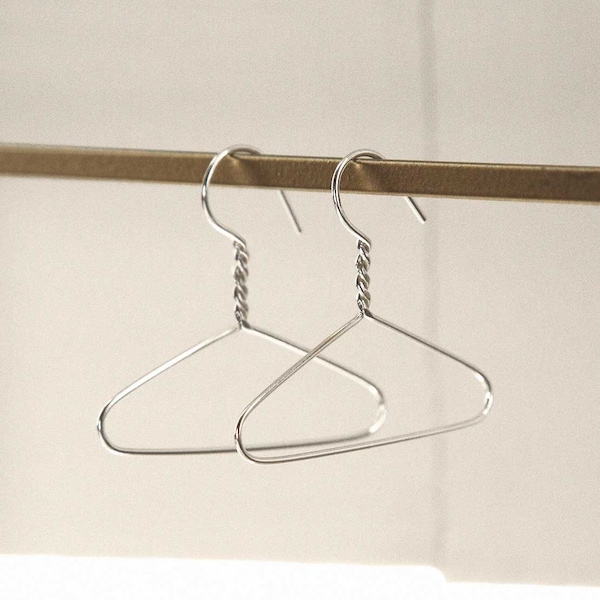 Sterling Silver Or Gold Plated Coat Hanger Earrings