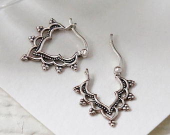 Sterling Silver Arabesque Hoops