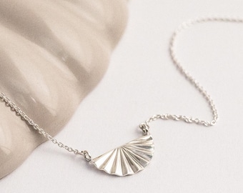 Sterling Silver Fan Necklace