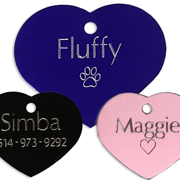 Medium Heart Custom Engraved ID Pet tags Cat Dog Tags Personalized Free Shipping and Engraving ***GIFT OPTION