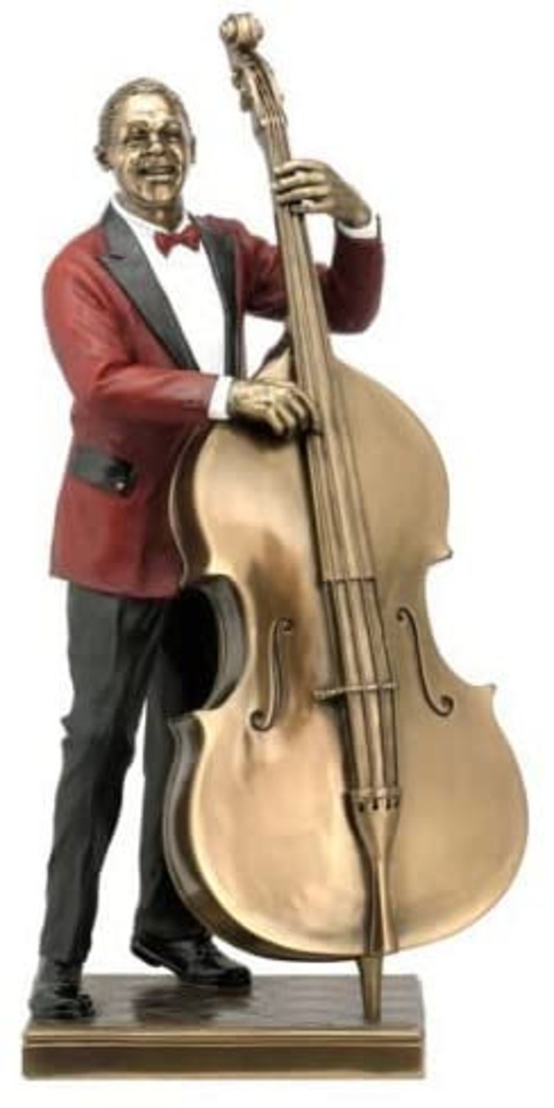 Jazz Band Double Bass Player Americana Sculpture Cold Cast Bronze 13 Etsy
