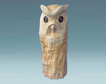 Owl gifts, owl figurines, wooden owl sculpture, decorative owl figurine, carved owl, hand carved owl figure, owl statues, decorative owls