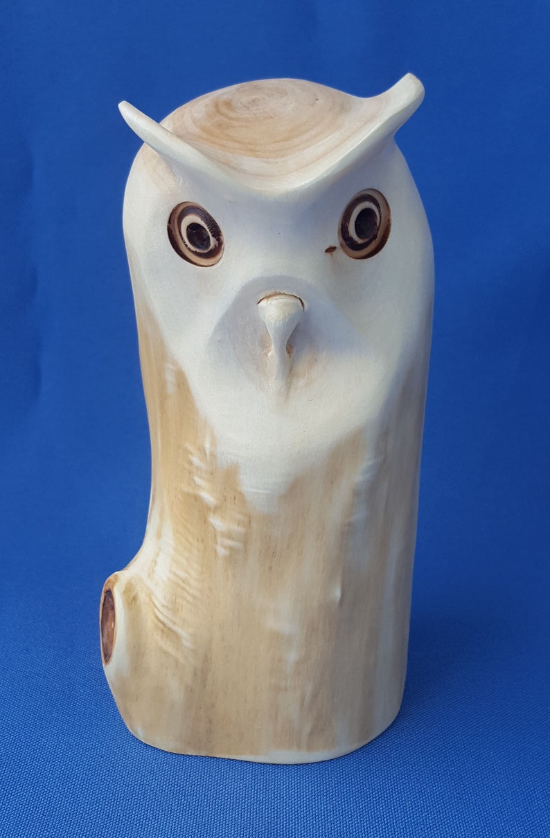 Schöne EULE Holz Handarbeit Tier Greif Vogel Eule16