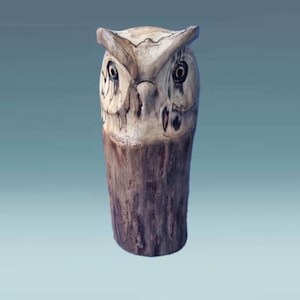 Hand carved Owl, Wooden owl sculpture,  Hand carved owl, Rustic home decor, Bird lover gift, Unique wooden art, Owl decor gift