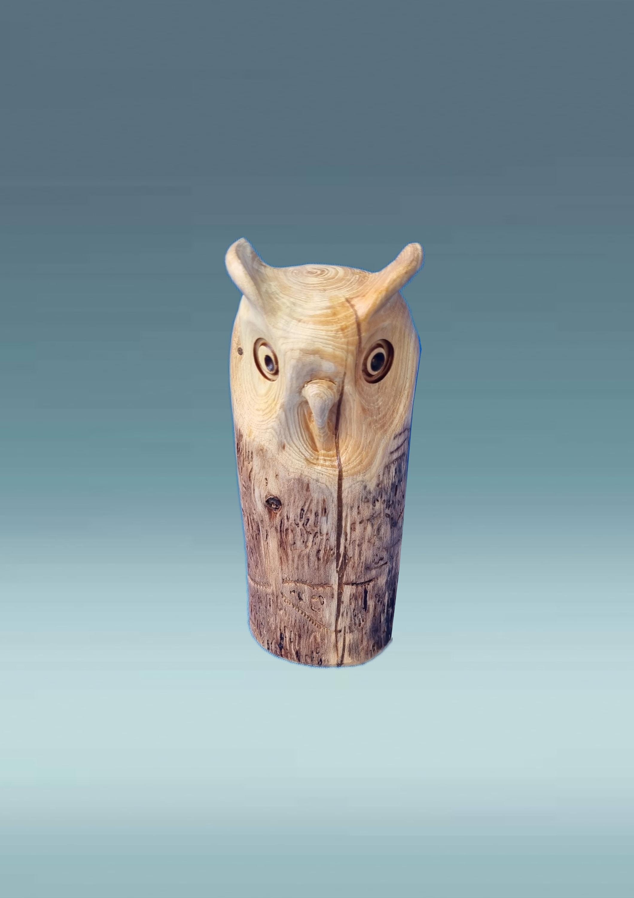 Contemporary wood owl, owl decor fift, decorative owl figurine, eco friendly decor, wooden gifts, ow