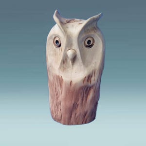 Wooden owl, Handmade wooden owl, Owl sculpture, Rustic owl, Owl gift, Bird lover gift, Hand carved owl, Unique wooden owl
