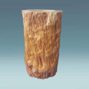 Jarrón de madera, jarrón de madera, jarrón, jarrón hecho a mano, jarrón de madera tallada, jarrón de madera rústico, interior de casa boho, arte de madera, jarrón de madera natural imagen 6