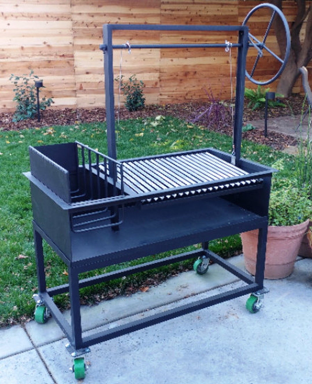 Argentine Grills With a Side Brasero Plus Cart for Wood or - Etsy