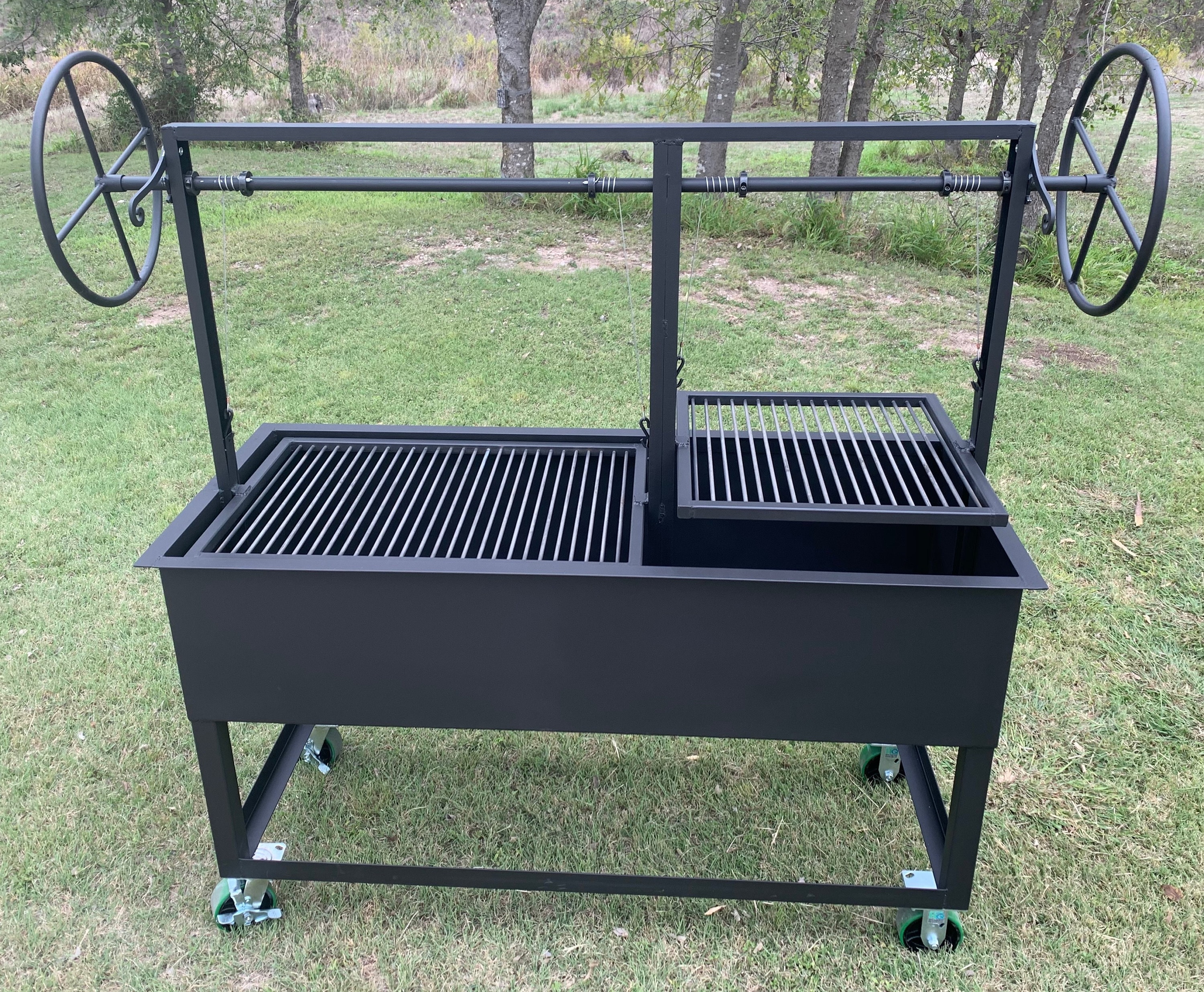 The Red Oak Split Santa Maria Grill With Cart Etsy De The Red Oak Split Santa Maria Grill With Cart Etsy De