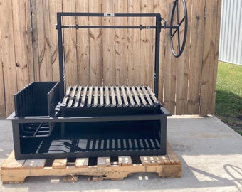 Built-In Barbecue Grill Argentine Style with Side Brasero