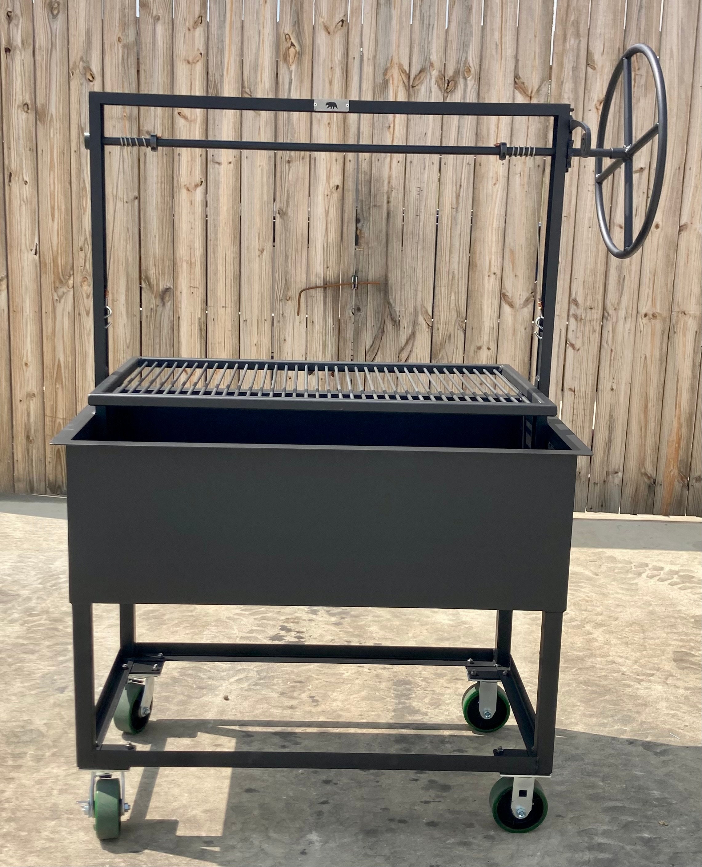 Santa Maria BBQ Grill Pit Includes a Cart With Four Casters Free Shipping 