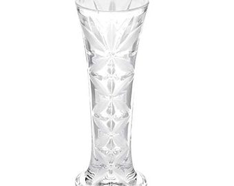 Forever Rose Clear Glass Vase, Decorative Crystal Clear Glass Bud Vase, Perfect for Real & One of a Kind Forever Roses, 7 inches