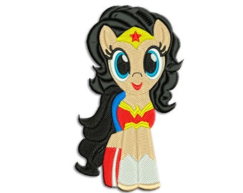 Super Pony Embroidery design Wonder Woman Machine embroidery design