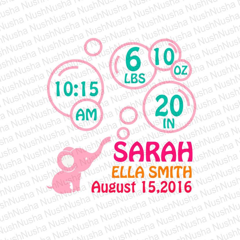 Download Baby Birth Announcement SVG DXF PNG eps cdr Vector | Etsy