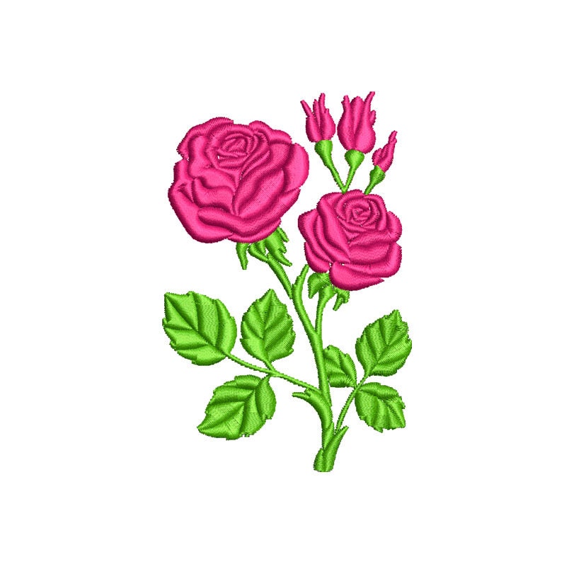 Flower Embroidery design Rose Machine embroidery design | Etsy