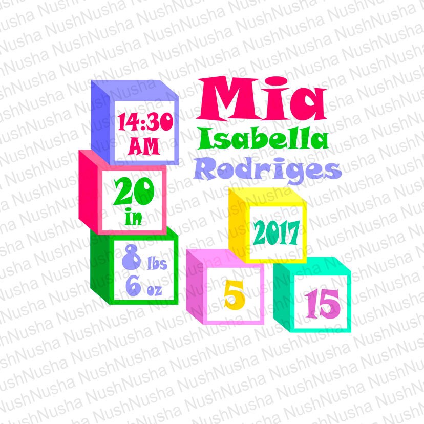 Download Baby Birth Announcement SVG DXF PNG eps cdr Vector | Etsy