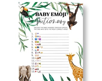 Paquete imprimible de 6 juegos de safari para baby shower (PDF)