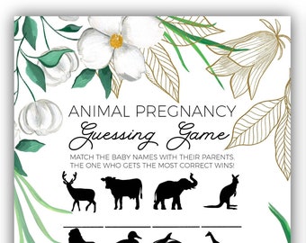 Juegos para baby shower con flores blancas: Paquete de 6 imprimibles (descarga digital)