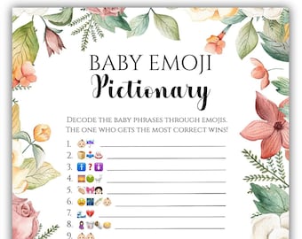 Paquete de juegos florales para baby shower: 6 juegos imprimibles (descarga digital)
