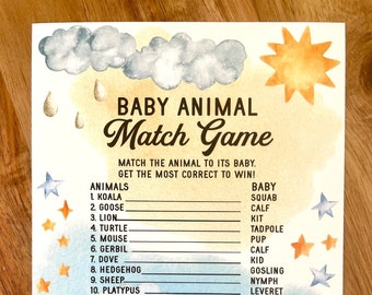 Paquete de juegos para baby shower de Sol y Luna: Juegos de género neutro (imprimibles)