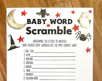 Juegos para baby shower de Halloween: Paquete imprimible de género neutro (PDF)