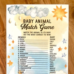 6 Juegos de Sol y Luna para Baby Shower Paquete Imprimible l Conjunto de Paquetes l 6 Juegos Imprimibles l Predicciones de Bebé l Género Neutral Baby Shower l l Juegos