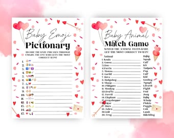 Juegos para baby shower de San Valentín: Paquete de corazones (descarga digital)