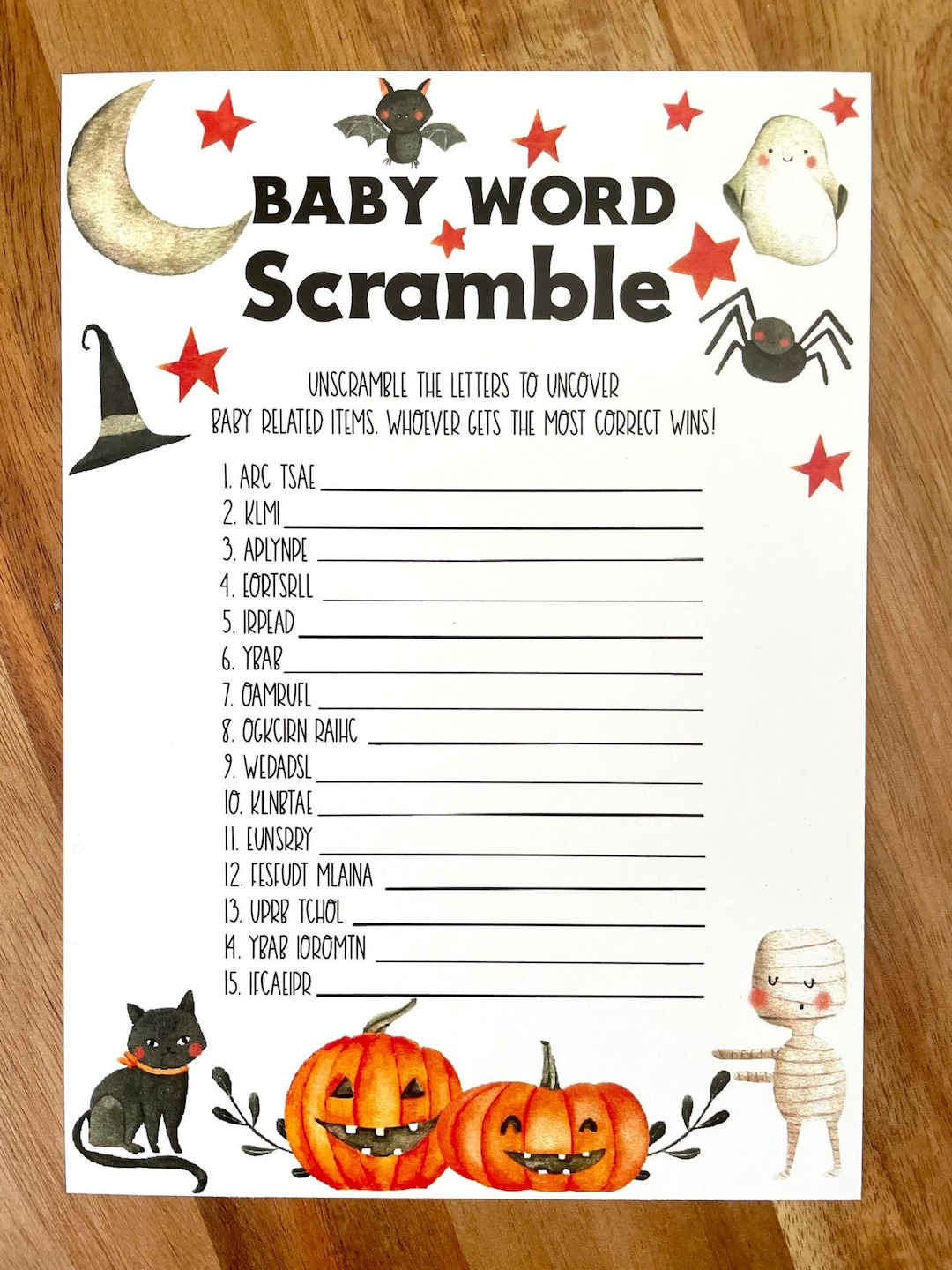 Halloween Baby Shower Games: Gender Neutral Printable Bundle (PDF) - Etsy